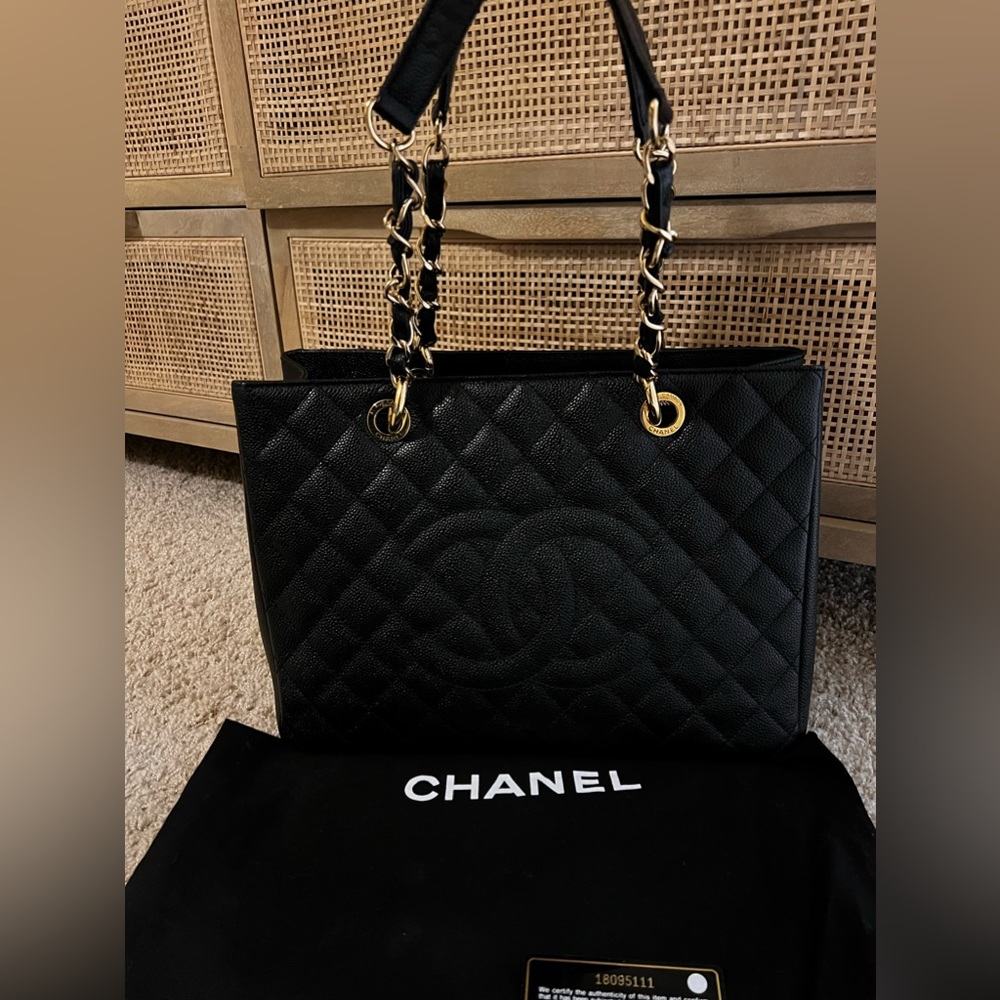 100% Authentic Rare Chanel Grand Shopper Tote - gold hardware